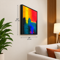Fields of Fire and Shadow | Abstract Sunset Colour Painting - Image 3