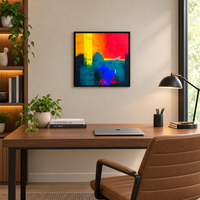 Fields of Fire and Shadow | Abstract Sunset Colour Painting - Image 5