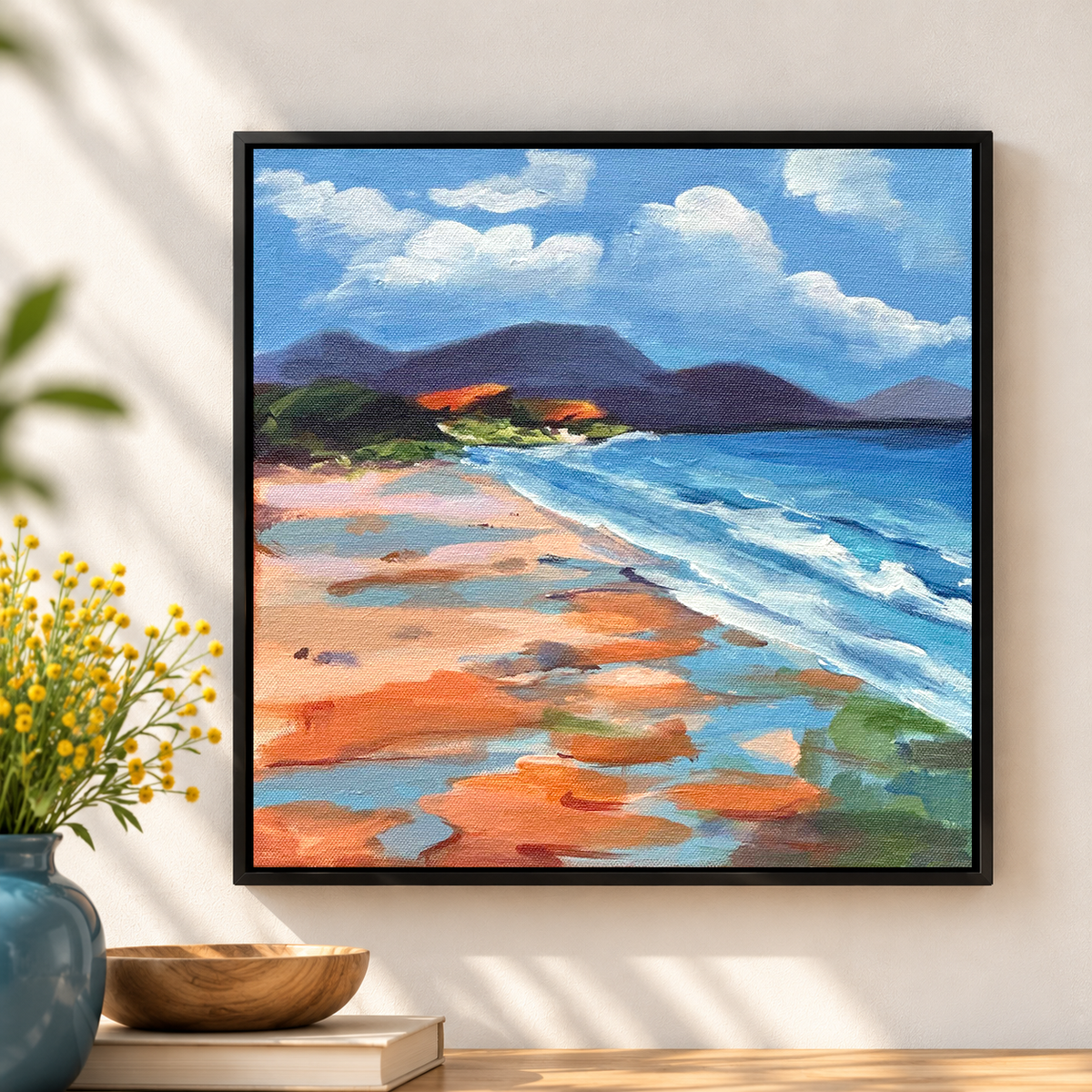 Tidepools at Sunset | Beach Landscape Painting by Sajaao