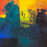 Embers Over the Ridge | Abstract Sunset Painting by Sajaao - Image 3