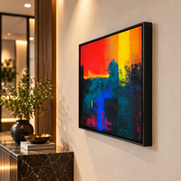 Embers Over the Ridge | Abstract Sunset Painting by Sajaao - Image 4