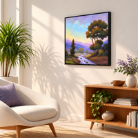 Cypress at Twilight | Landscape Painting, River Landscape Painting by Sajaao - Image 4