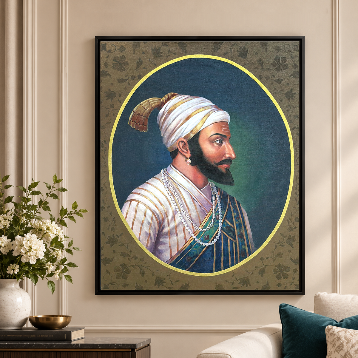Shivaji Maharaj | Maratha King Portrait Painting by Sajaao