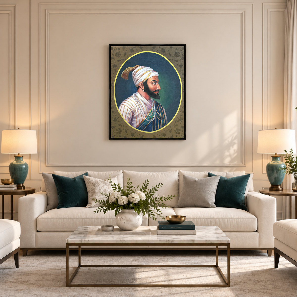 Shivaji Maharaj | Maratha King Portrait Painting by Sajaao