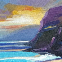 Shoreline in Soft Light | Seashore Landscape Painting by Sajaao - Image 4