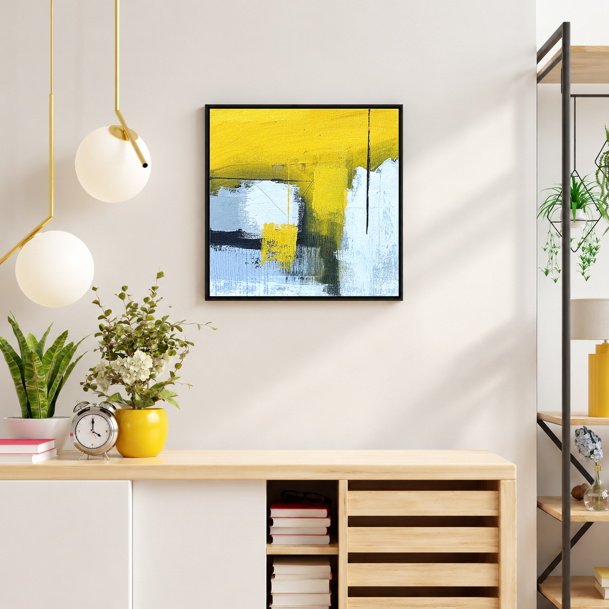 Banded Gold Fields II | Geometric Abstract Painting by Sajaao