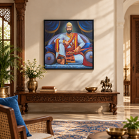 Throne of the Maratha King | Shivaji Maharaj Painting by Sajaao - Image 2