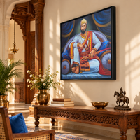 Throne of the Maratha King | Shivaji Maharaj Painting by Sajaao - Image 3