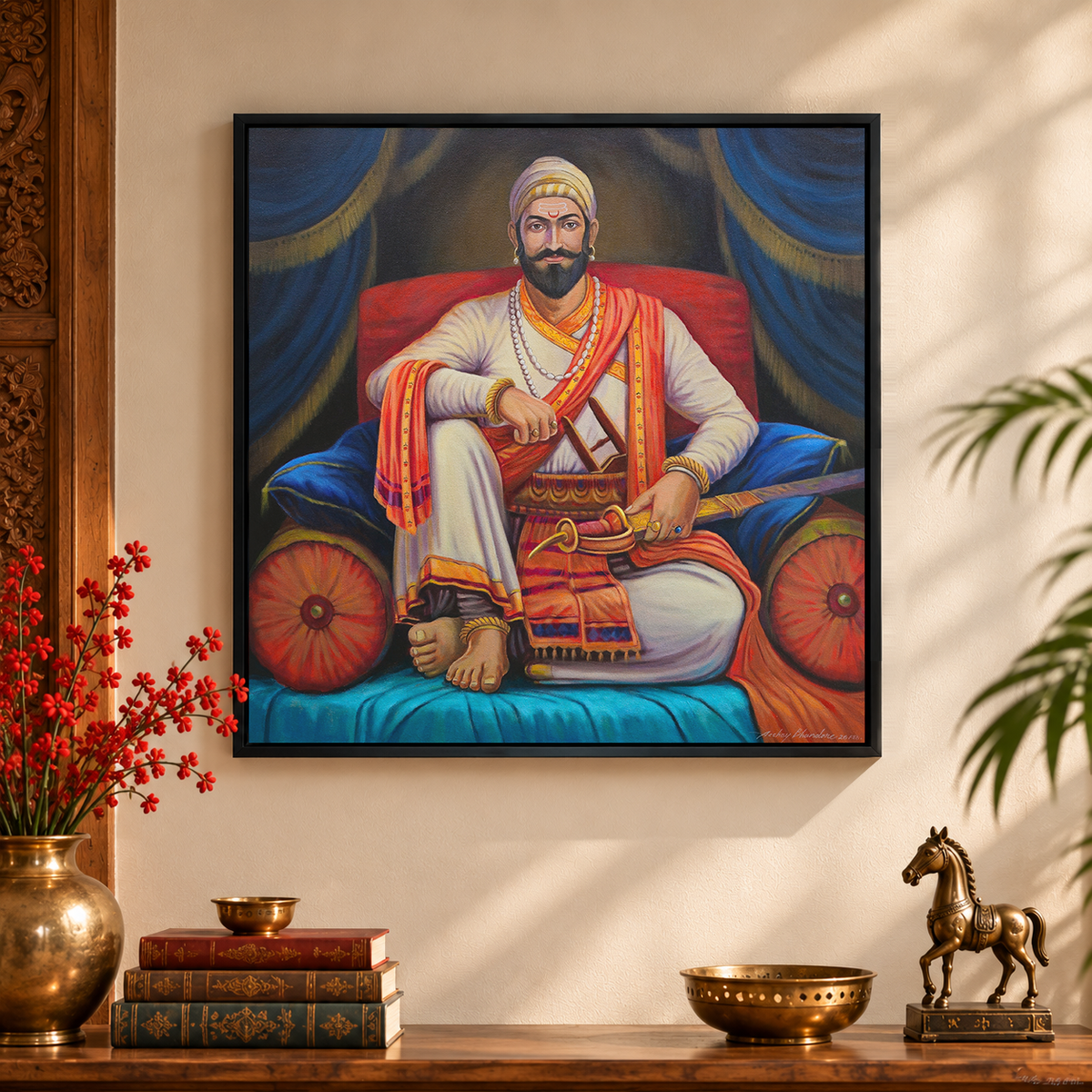The Maratha King's Audience | Shivaji Maharaj Painting by Sajaao