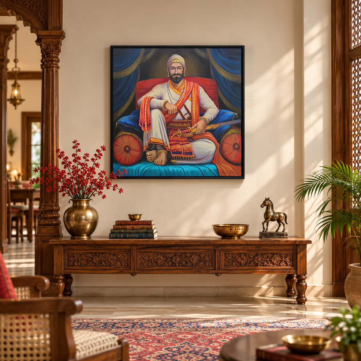 The Maratha King's Audience | Shivaji Maharaj Painting by Sajaao