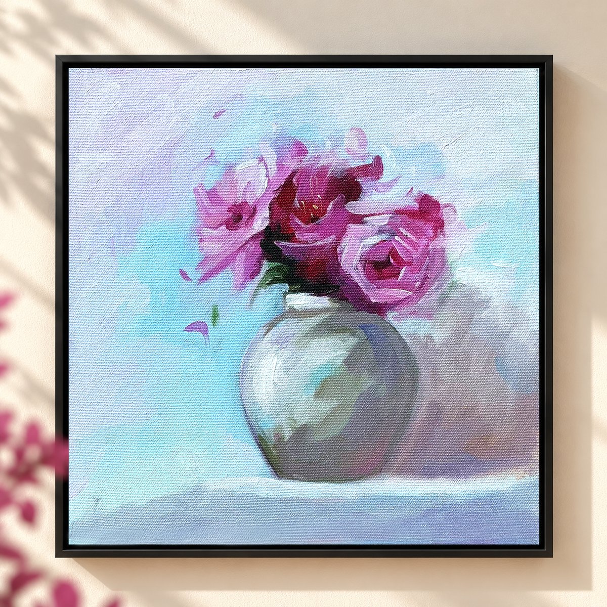 Roses in Porcelain | Blush Still Life Painting Original