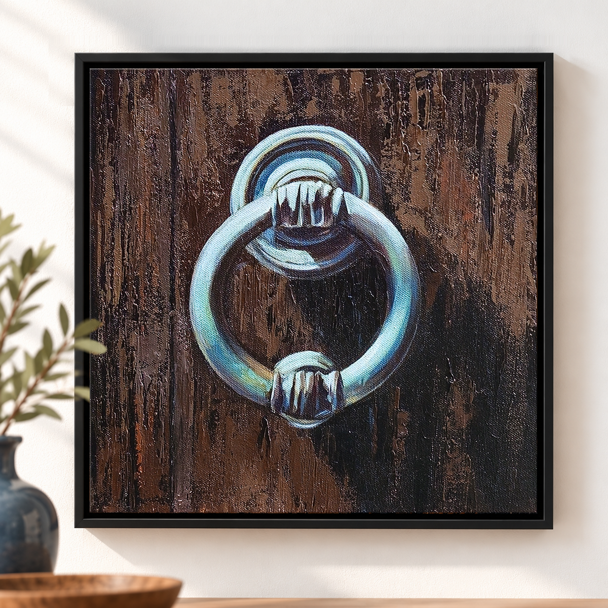 Ring Against the Grain | Silver Knocker Painting Framed