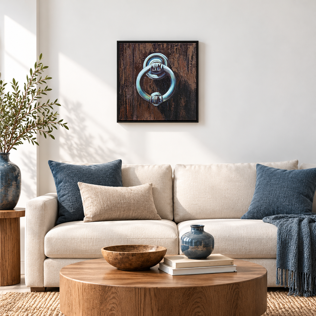 Ring Against the Grain | Silver Knocker Painting Framed