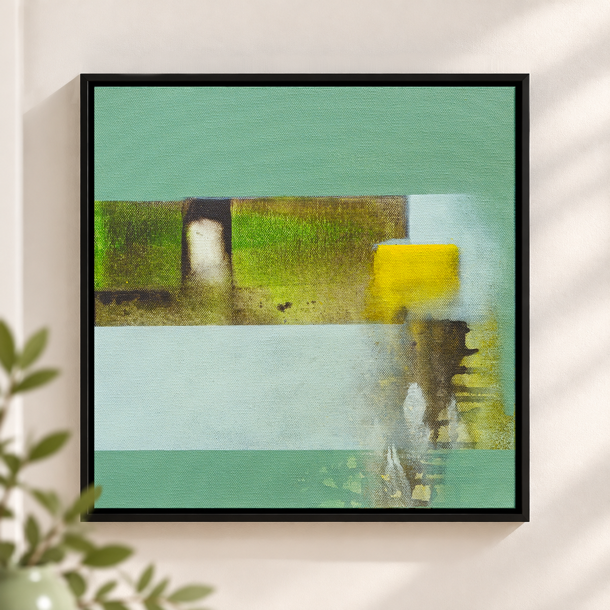 Field of Green and Gold | Abstract Colour Block Painting
