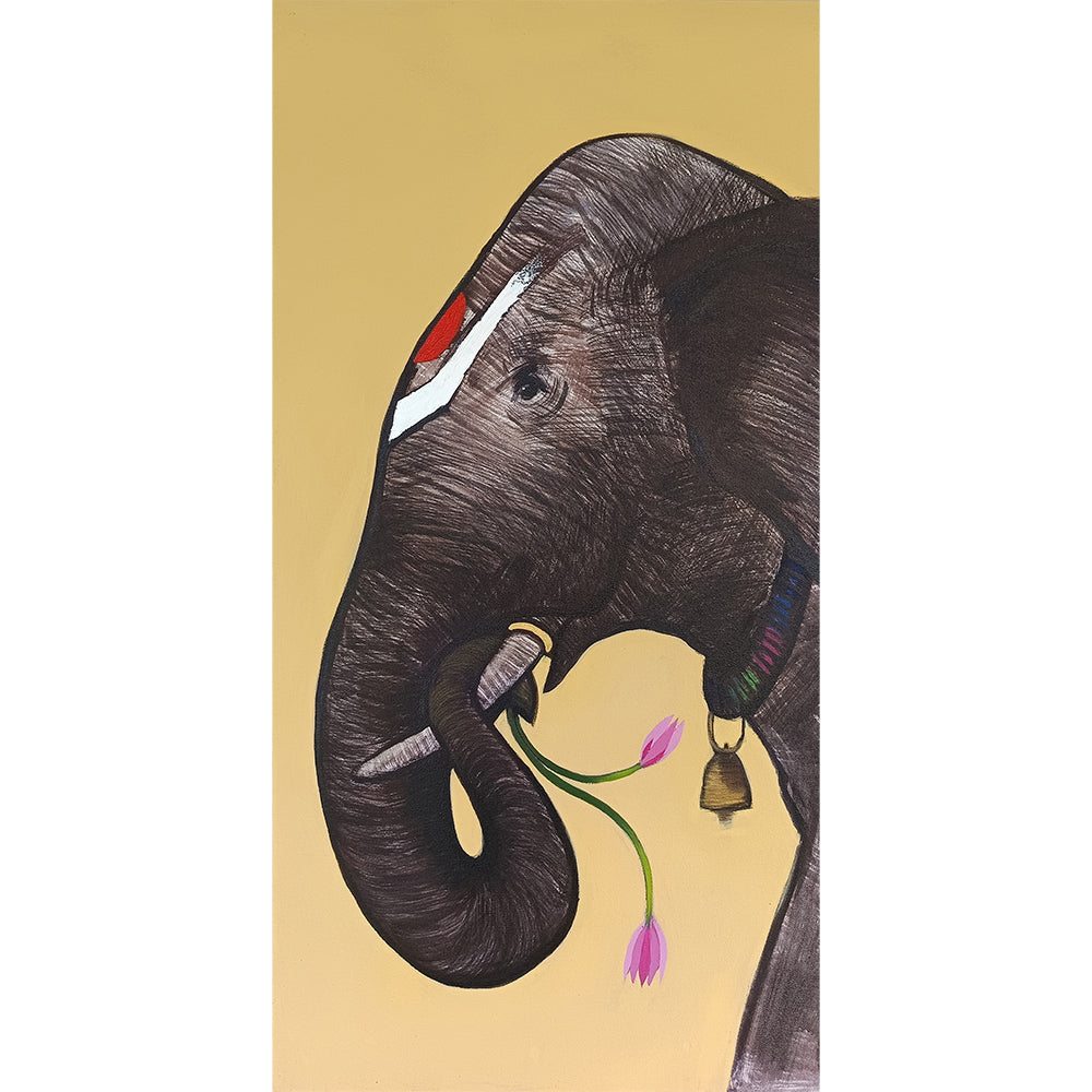 The Indian Elephant Art | Majestic Elephant Painting | Abstract Realism Handmade Painting