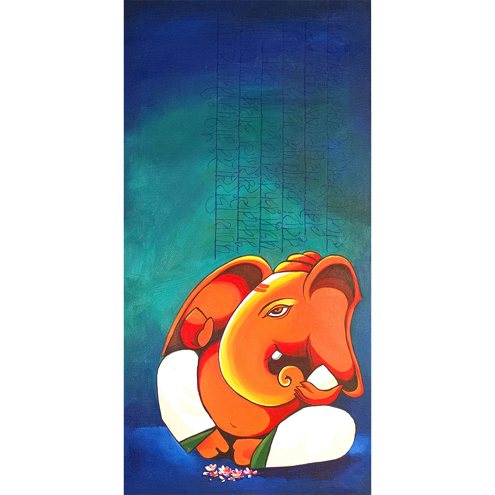 Graceful Vighnaharta | Divine Ganesha Painting for Spiritual Homes