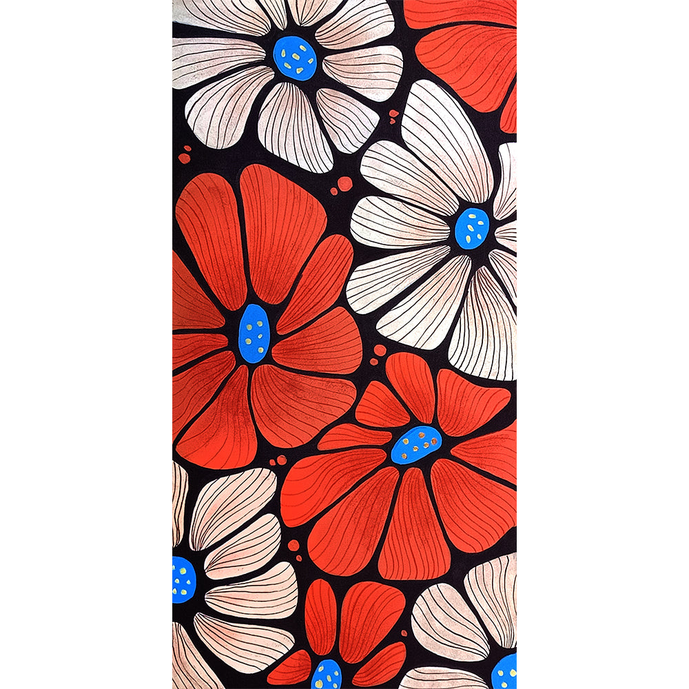 Modern Flower Wishpers Art | Painted Petals | Blooming Canvas Flower Paintings Online