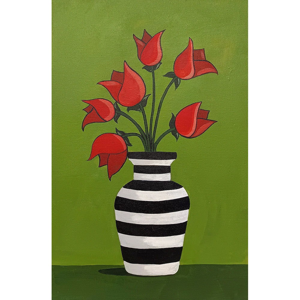 Rooted Grace | Nature’s Poetry in Petals |  Abstract Vibrant Canvas Paintings