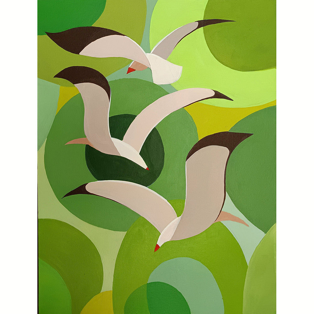 Flight of Dreams Birds | Serene Flying Bird Painting | Nature-Inspired Paintings