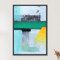 Quarter Tones in Teal II | Abstract Geometric Painting by Sajaao - Image 1