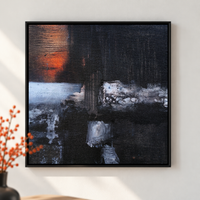 Charcoal Drift | Abstract Textured Painting for Living Room - Image 1