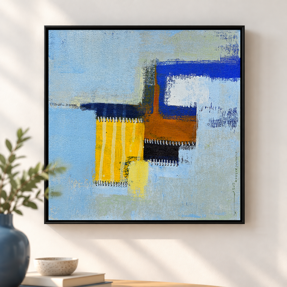 Patchwork Skyline II | Abstract Geometric Painting by Sajaao