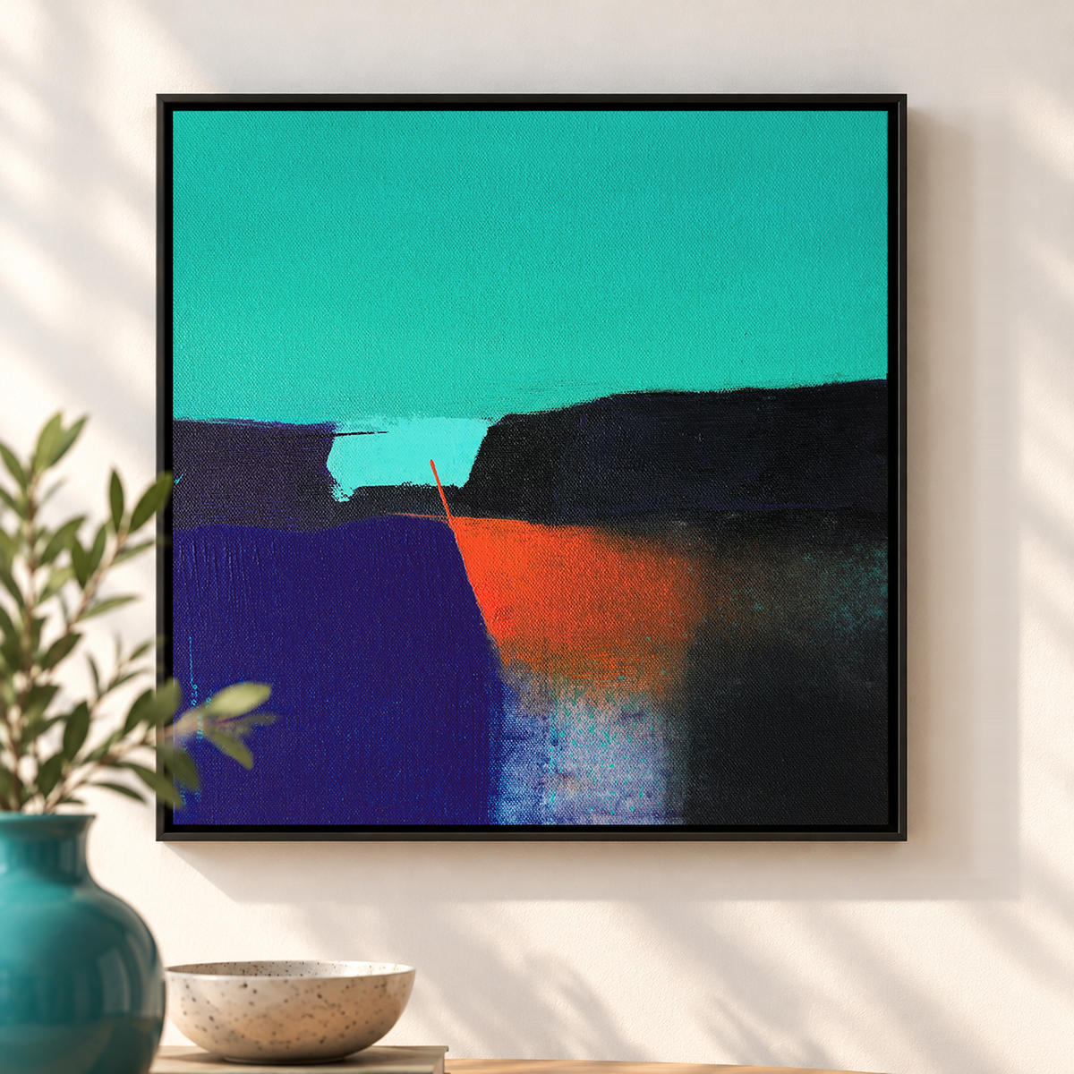 Violet Ridge at Dusk | Landscape Abstract Painting by Sajaao