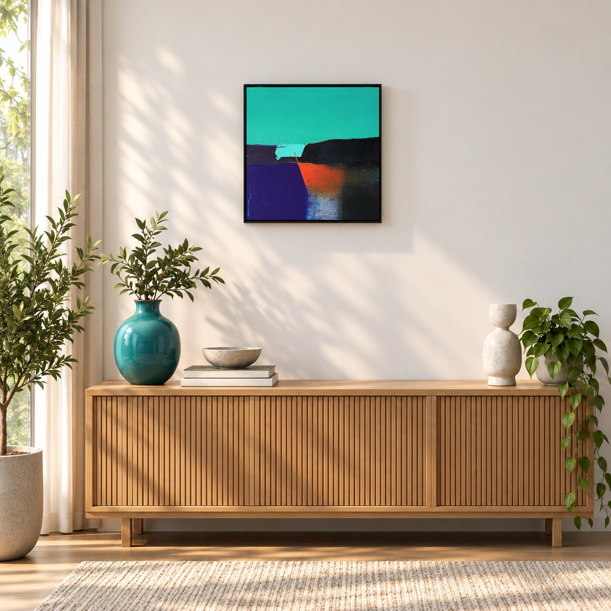 Violet Ridge at Dusk | Landscape Abstract Painting by Sajaao