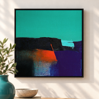 Violet Ridge at Dusk II | Abstract Landscape Painting by Sajaao - Image 1