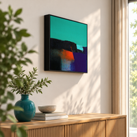Violet Ridge at Dusk II | Abstract Landscape Painting by Sajaao - Image 4
