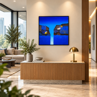 Sapphire Canyon | Abstract Waterfall Original Canvas Painting - Image 2