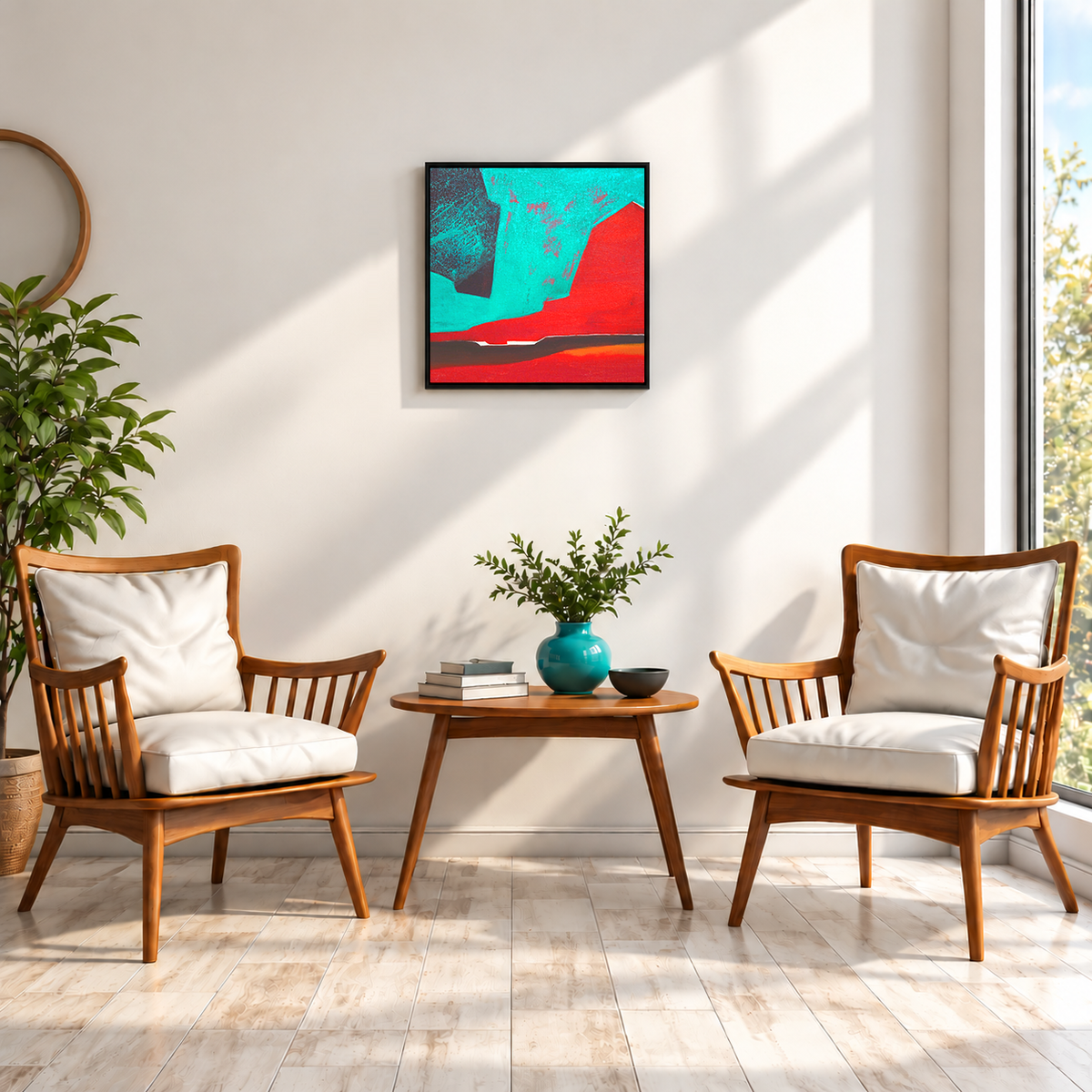 Crimson Peak I | Abstract Landscape Original Canvas Painting