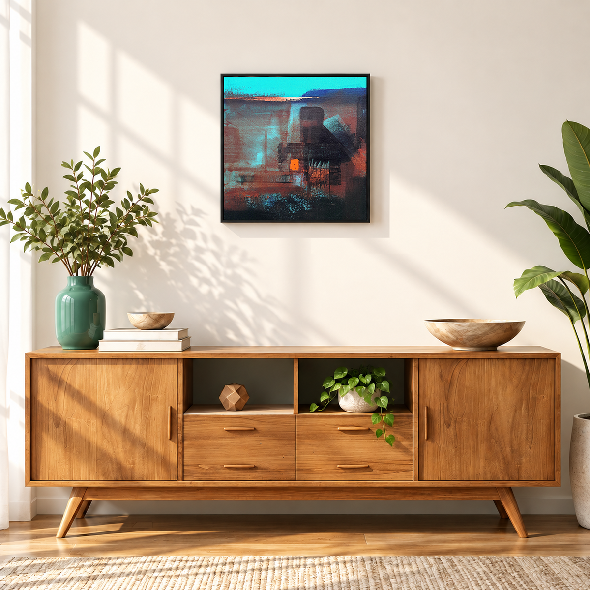 Amber Citadel II | Abstract Architecture Original Painting