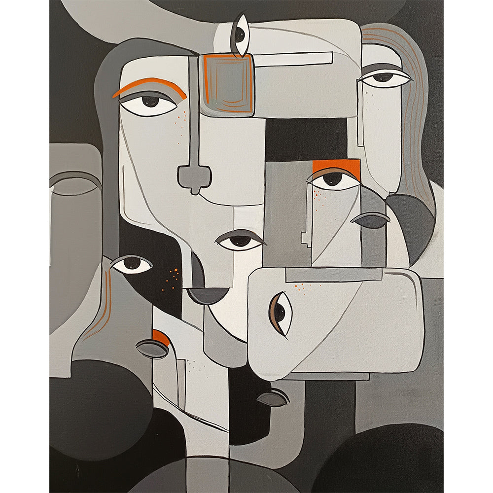 Eyes Within Face Art | Abstract Face Painting | Vibrant Modern Abstract Painting