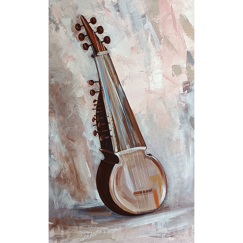 Sarod | Handmade Classical Instrument Painting for Cultural Interiors