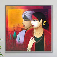 Farmer's Bond | Indian Farmer Couple Painting by Sajaao - Image 1