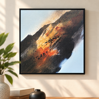 Embers on the Ridge II | Abstract Mountain Landscape Painting - Image 1