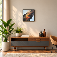 Embers on the Ridge II | Abstract Mountain Landscape Painting - Image 2