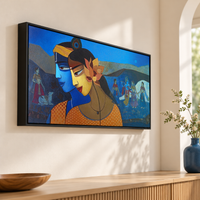 Radha Krishna Dual Profile | Original Devotional Painting - Image 4