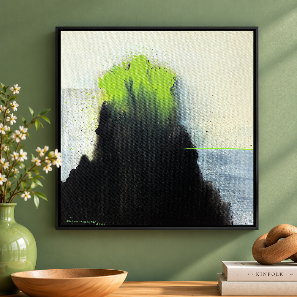 Storm Over the Summit | Abstract Mountain Painting by Sajaao