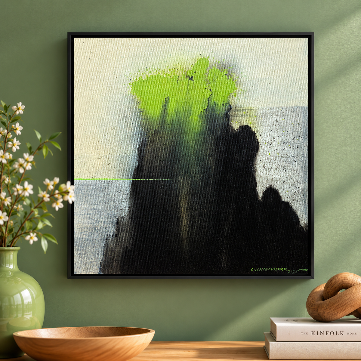 Storm Over the Summit II | Abstract Mountain Landscape Painting
