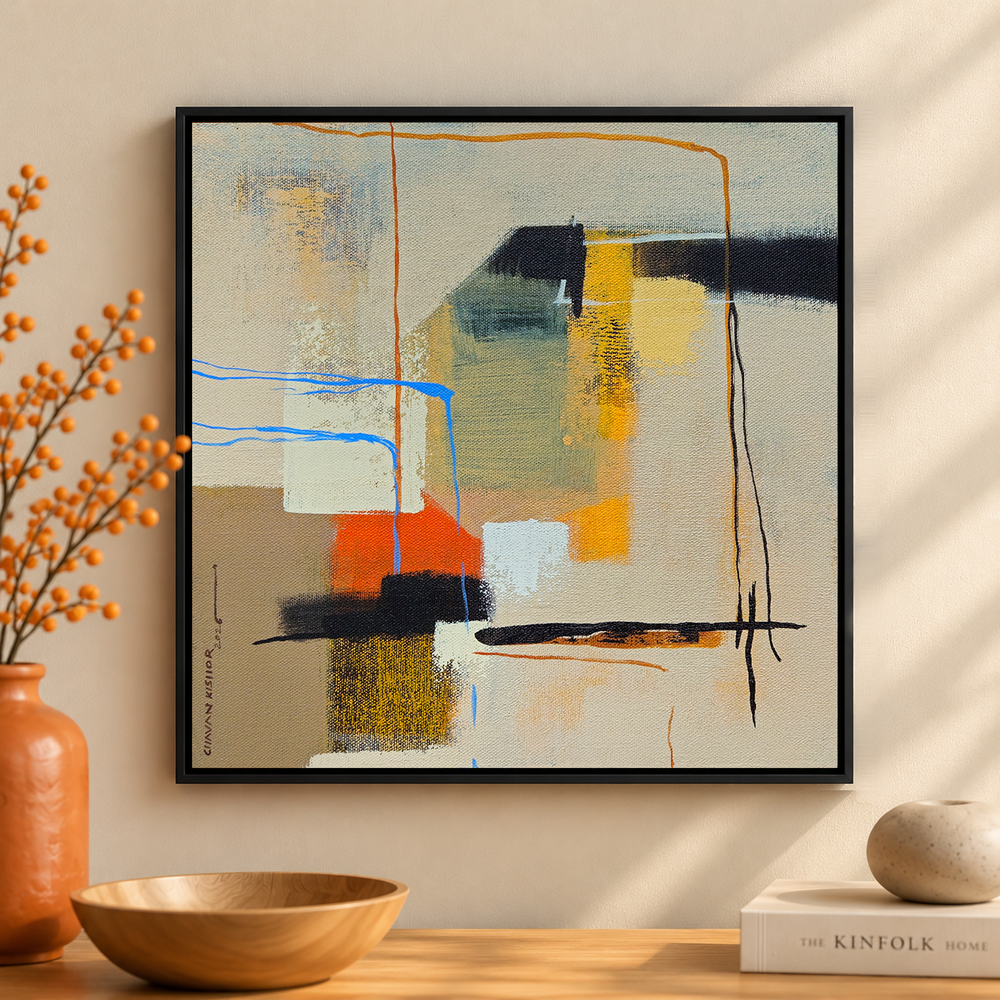 Threads of the Marketplace | Abstract Geometric Painting