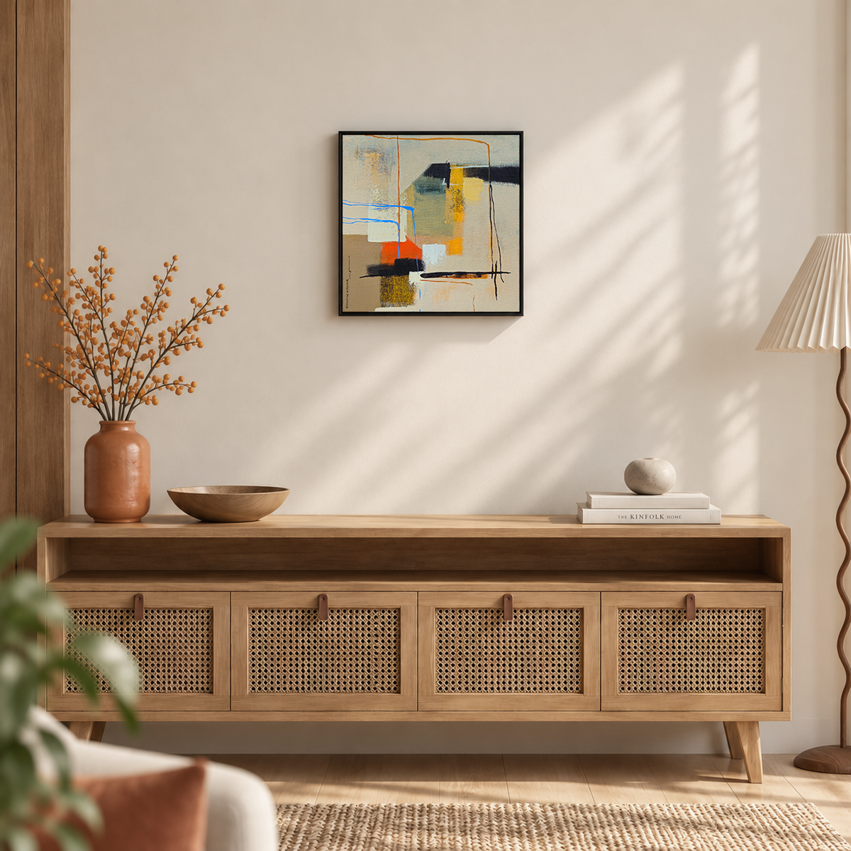 Threads of the Marketplace | Abstract Geometric Painting