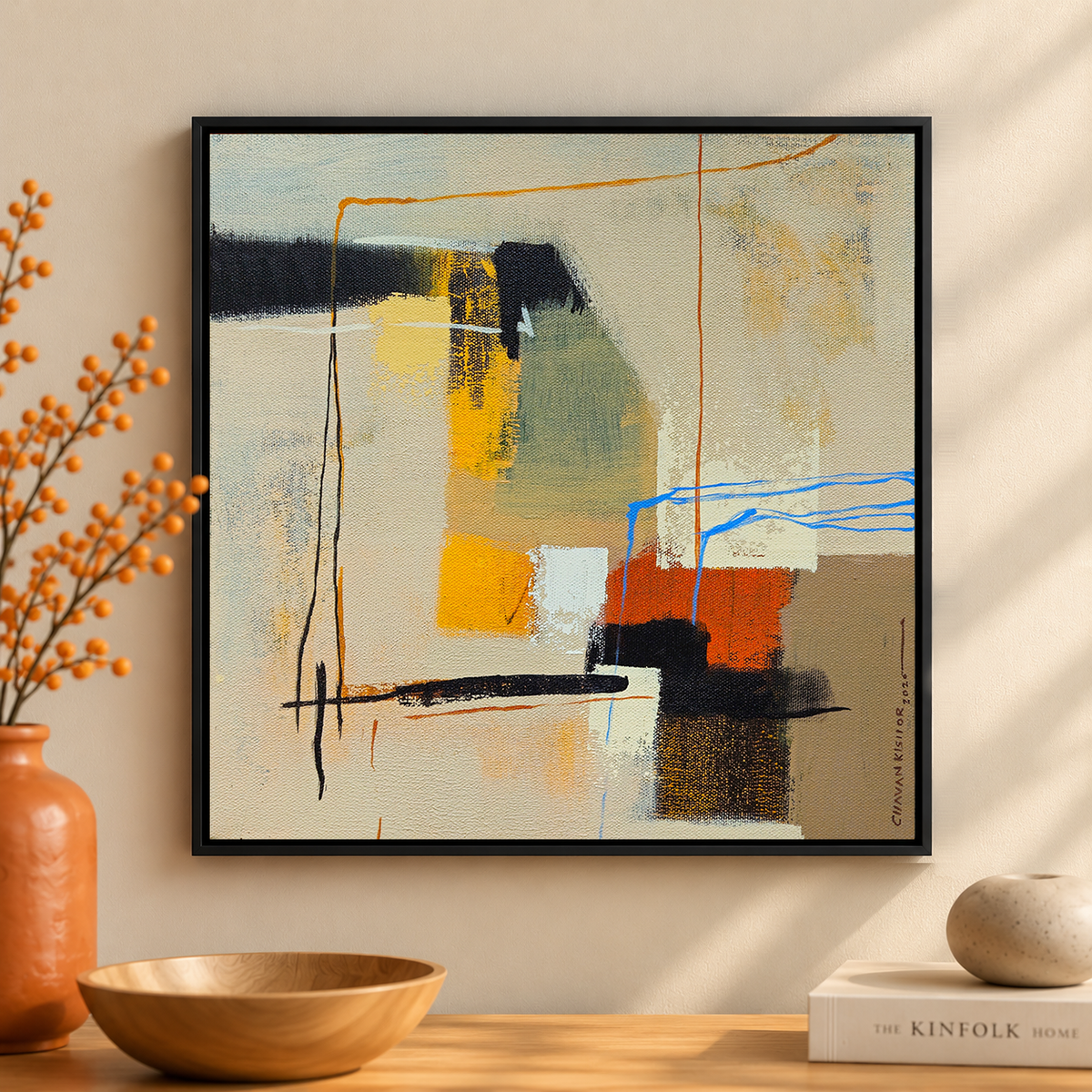 Threads of the Marketplace ll | Abstract Geometric Painting