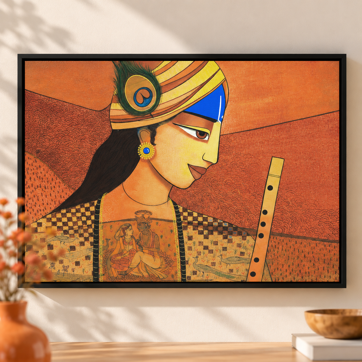 Krishna's Divine Presence | Lord Krishna Painting by Sajaao