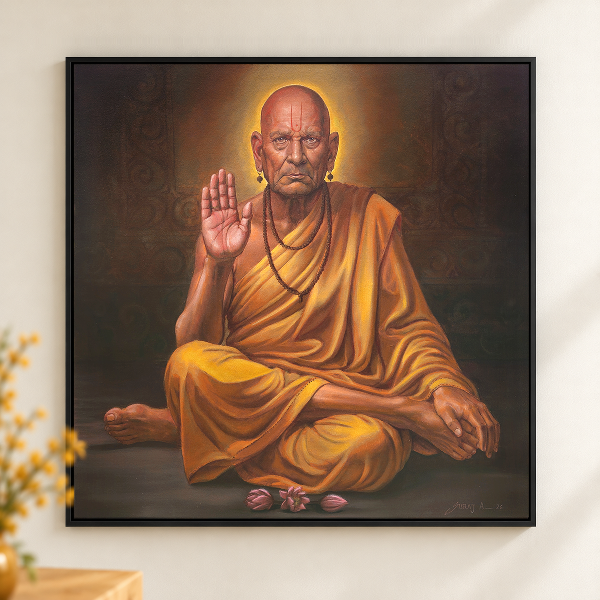 Swami Samarth in Stillness | Saint Portrait Painting by Sajaao