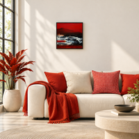 Crimson Tide at Night II | Abstract Coastal Painting by Sajaao - Image 2