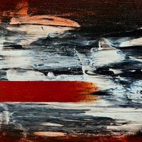 Crimson Tide at Night II | Abstract Coastal Painting by Sajaao - Image 3