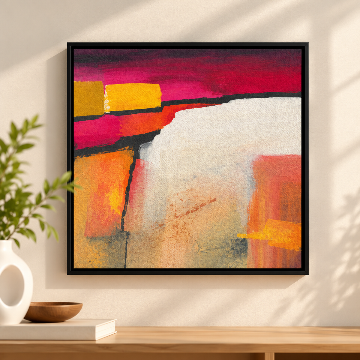 Magenta Dusk II | Abstract Skyline Original Canvas Painting