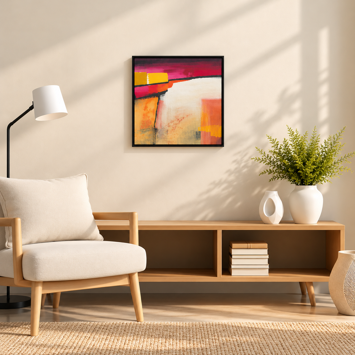 Magenta Dusk II | Abstract Skyline Original Canvas Painting